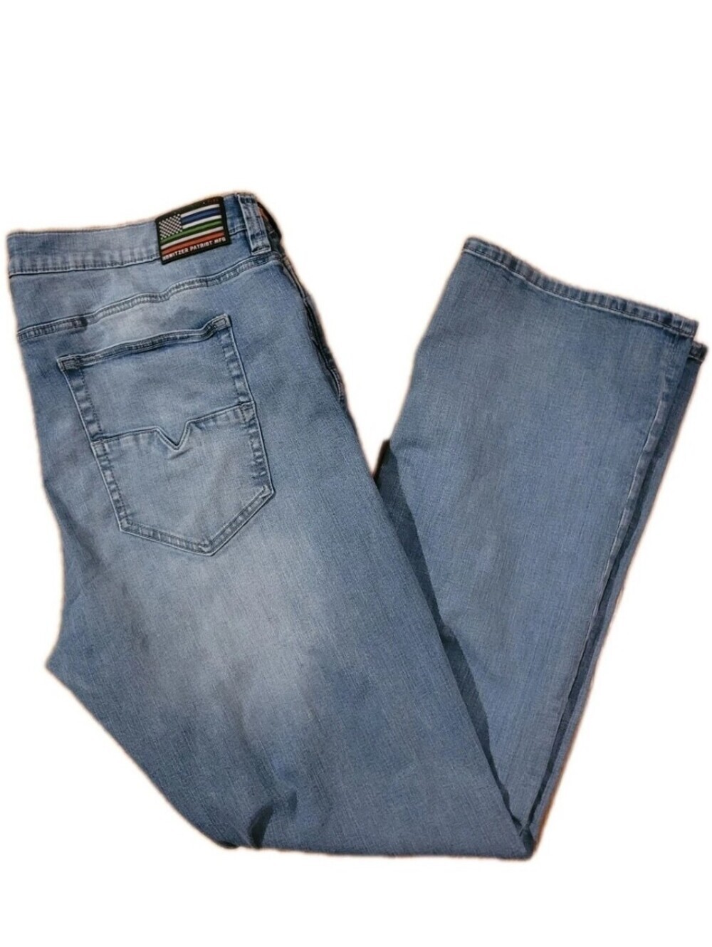 Howitzer Jeans Freedom Tactical Boot Cut Jeans Men's 42x34, Lt Blue USA Patriot